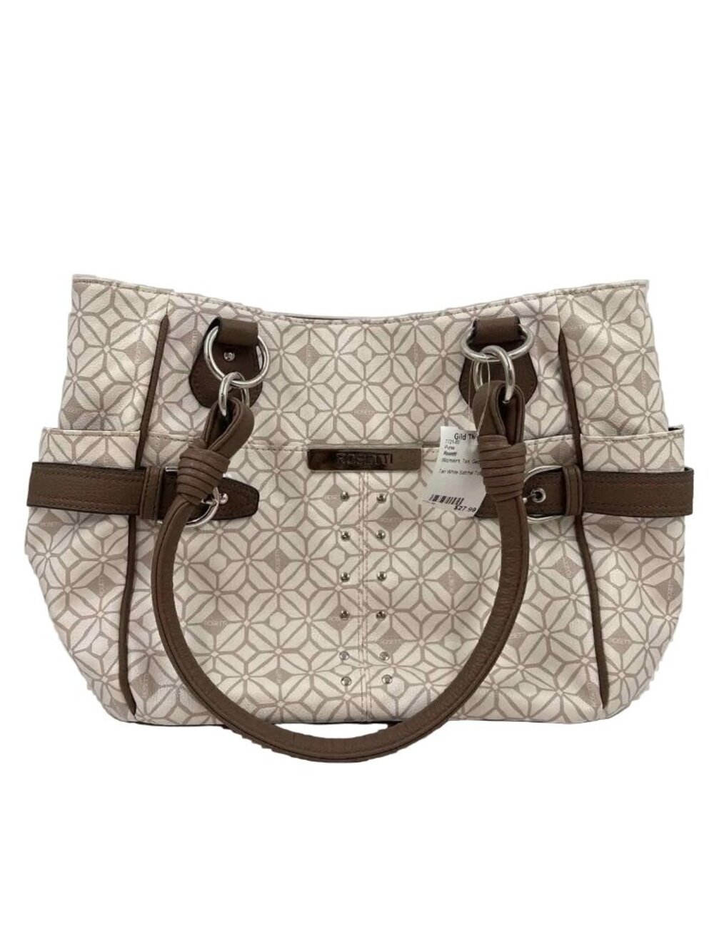 ROSETTI Tan & White Handled Tote Bag Purse